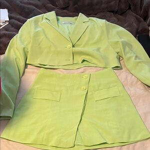 Lime Green Women's Skirt Set